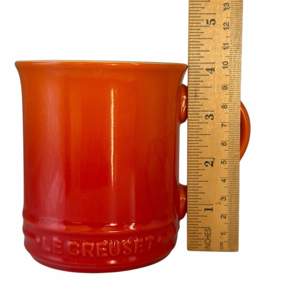 Le Creuset orange red ombré Flame coffee tea stoneware mug - Picture 6 of 8